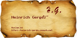 Heinrich Gergő névjegykártya